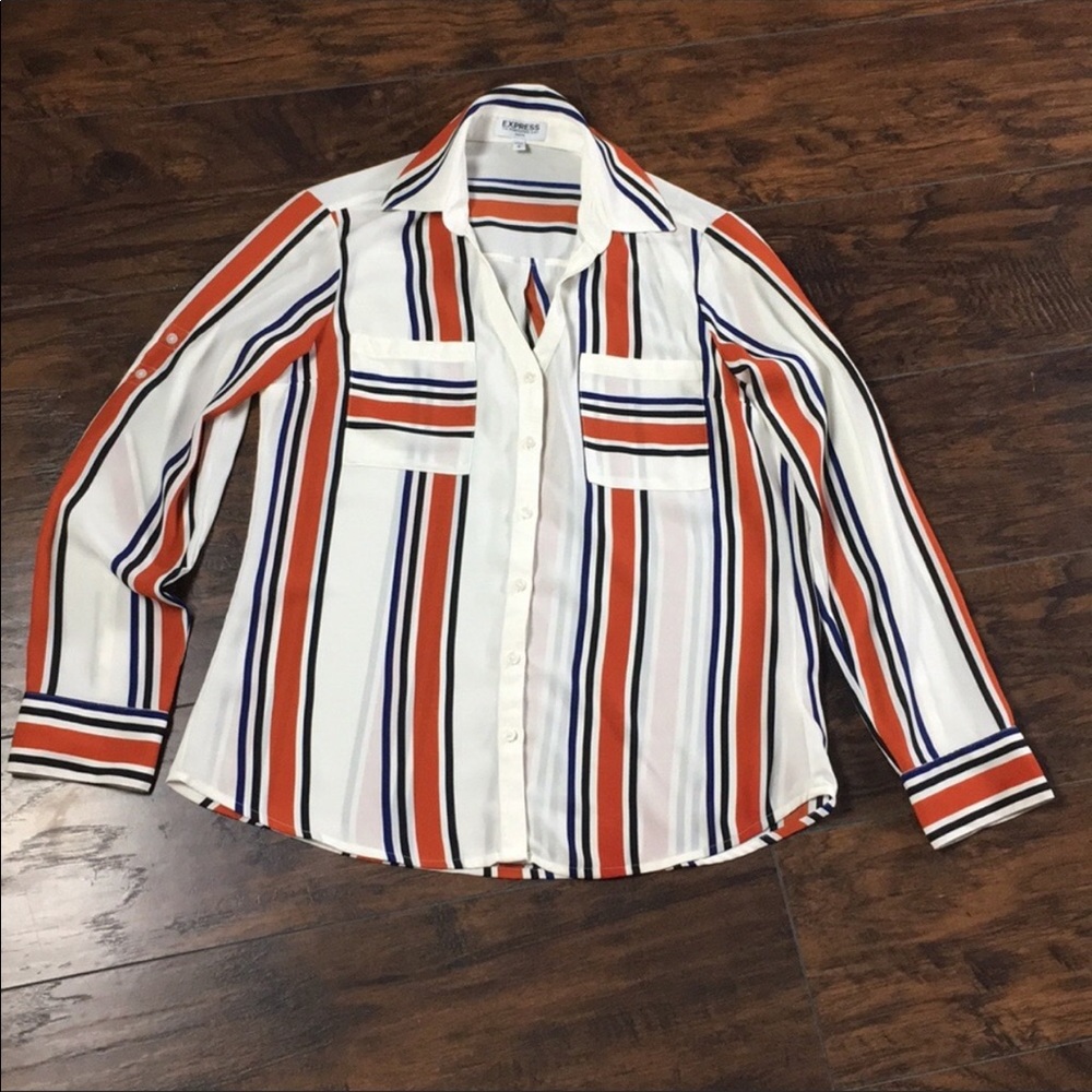 Express | Button Up Striped Shirt